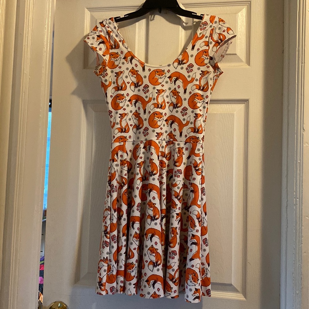 For Fox Sake Capped Sleeve Skater Dress LIMITED RARE